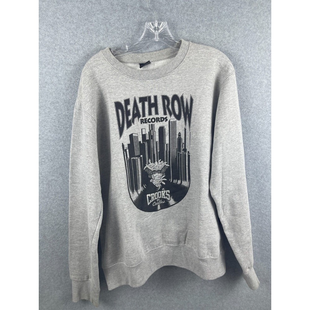 Crooks & Castles Death Row Sweatshirt Men's‎ L Gray Long Sleeve Pullover 90s Rap